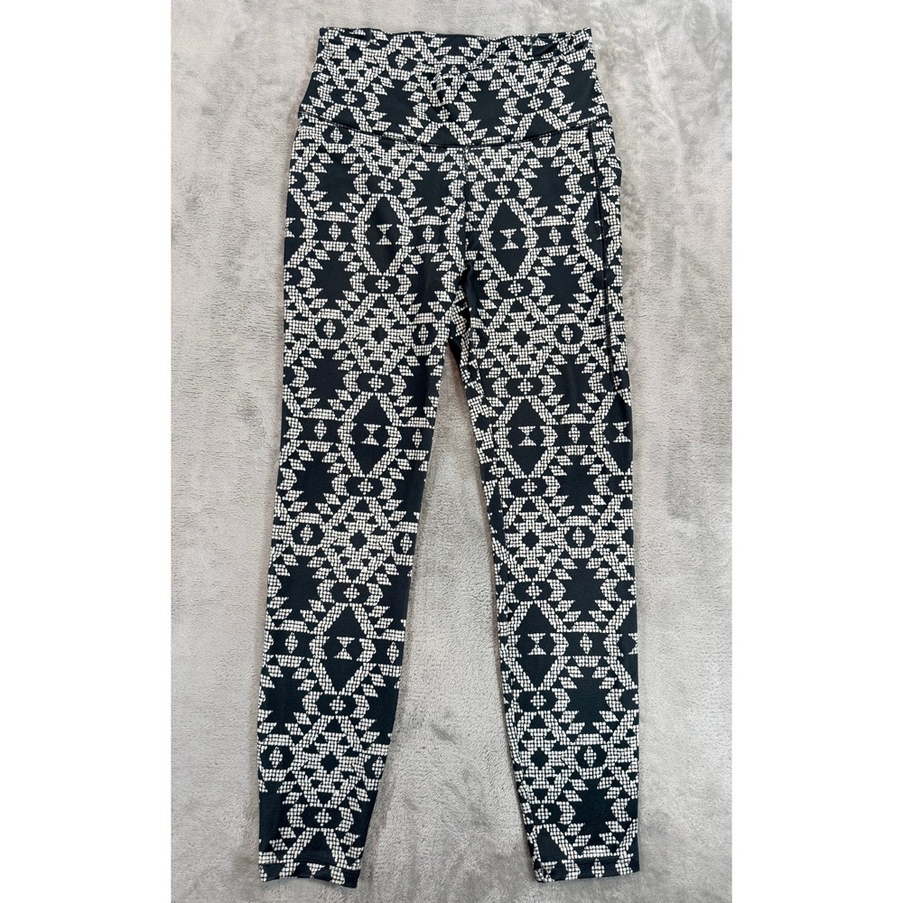 Columbia Women Weekend Adventure 7/8 Leggings Geometric Black White Small
